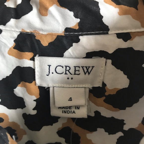 NWT J.Crew Leopard Print Tie Waist Shirtdress - Picture 9 of 13